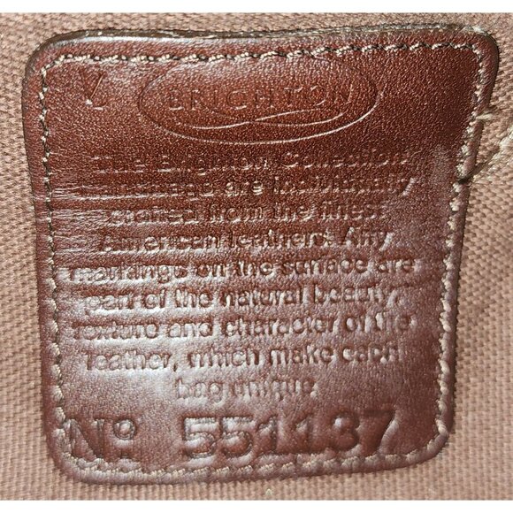 VTG Brighton Brown Leather Shoulder Bag  Croc-Embossed Accents & Braided Straps - Picture 4 of 6